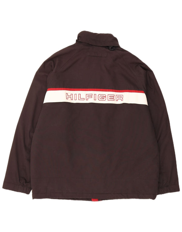 Jaqueta corta-vento masculina Tommy Hilfiger gráfica UK 40 grande preta