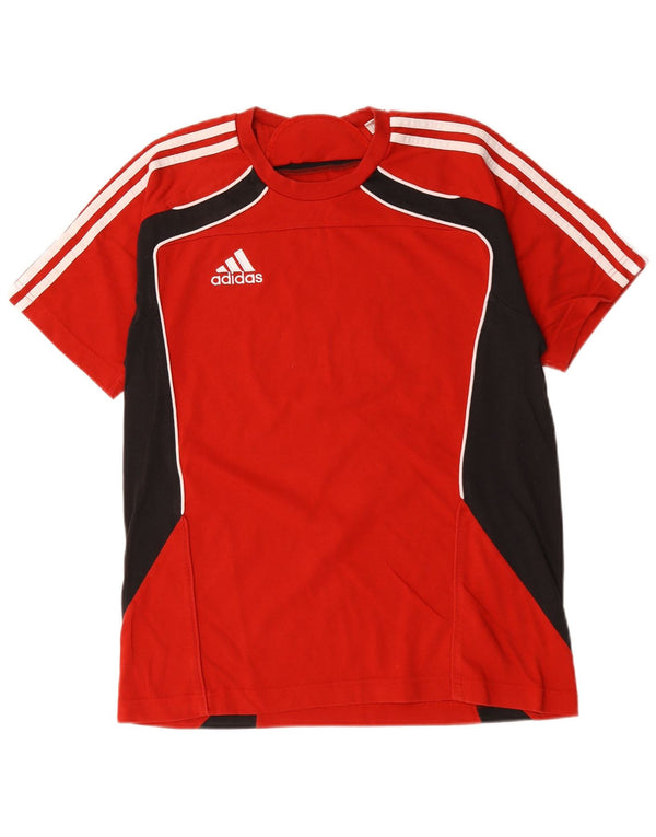 Adidas Mens Graphic T-Shirt Top UK 36/38 Pequeno Vermelho Colorblock Algodão