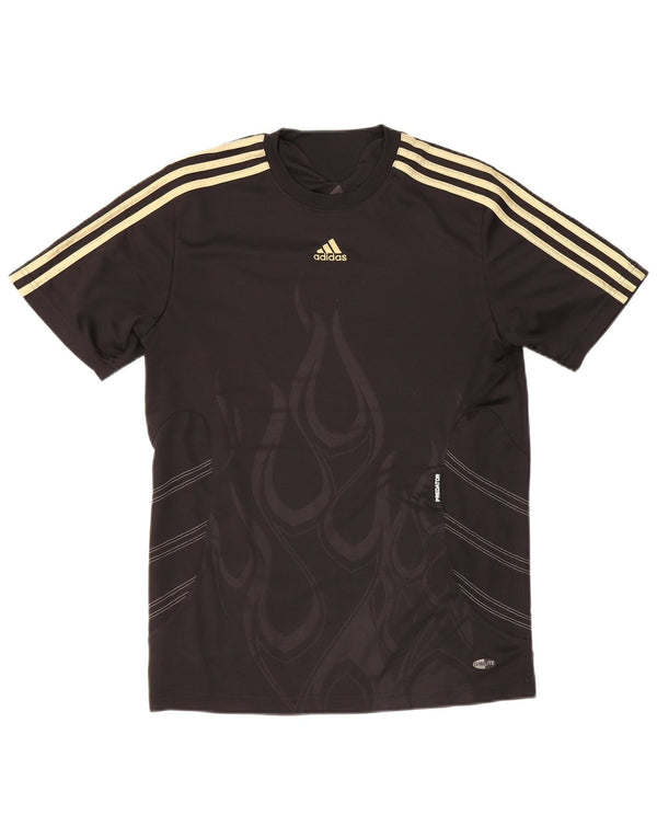 Adidas Mens Abstract Pattern T-Shirt Top Pequeno Poliéster Preto