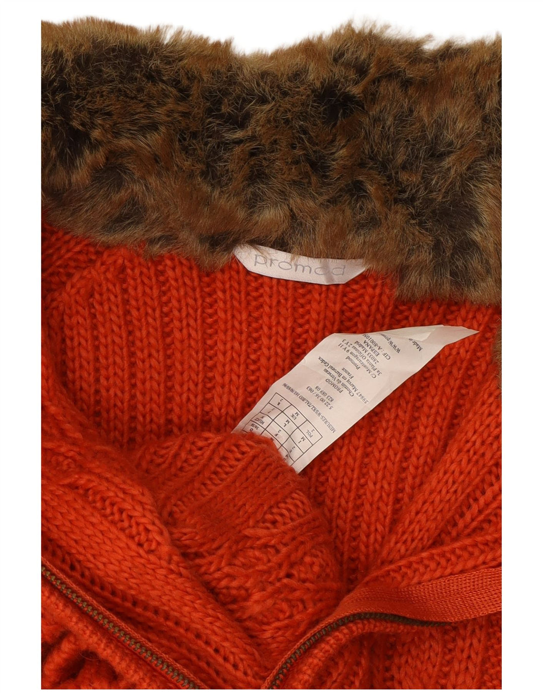 Suéter cardigã feminino PROMOD UK 12 lã laranja médio