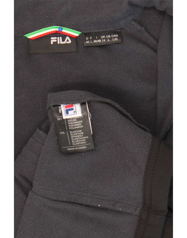 Fila Womens Tracksuit Top Jacket UK 14 Grande Preto Nylon