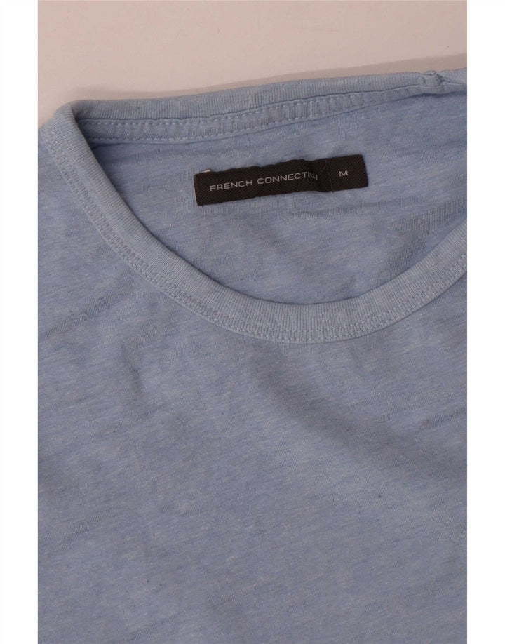 Camiseta masculina French Connection Top de algodão azul médio
