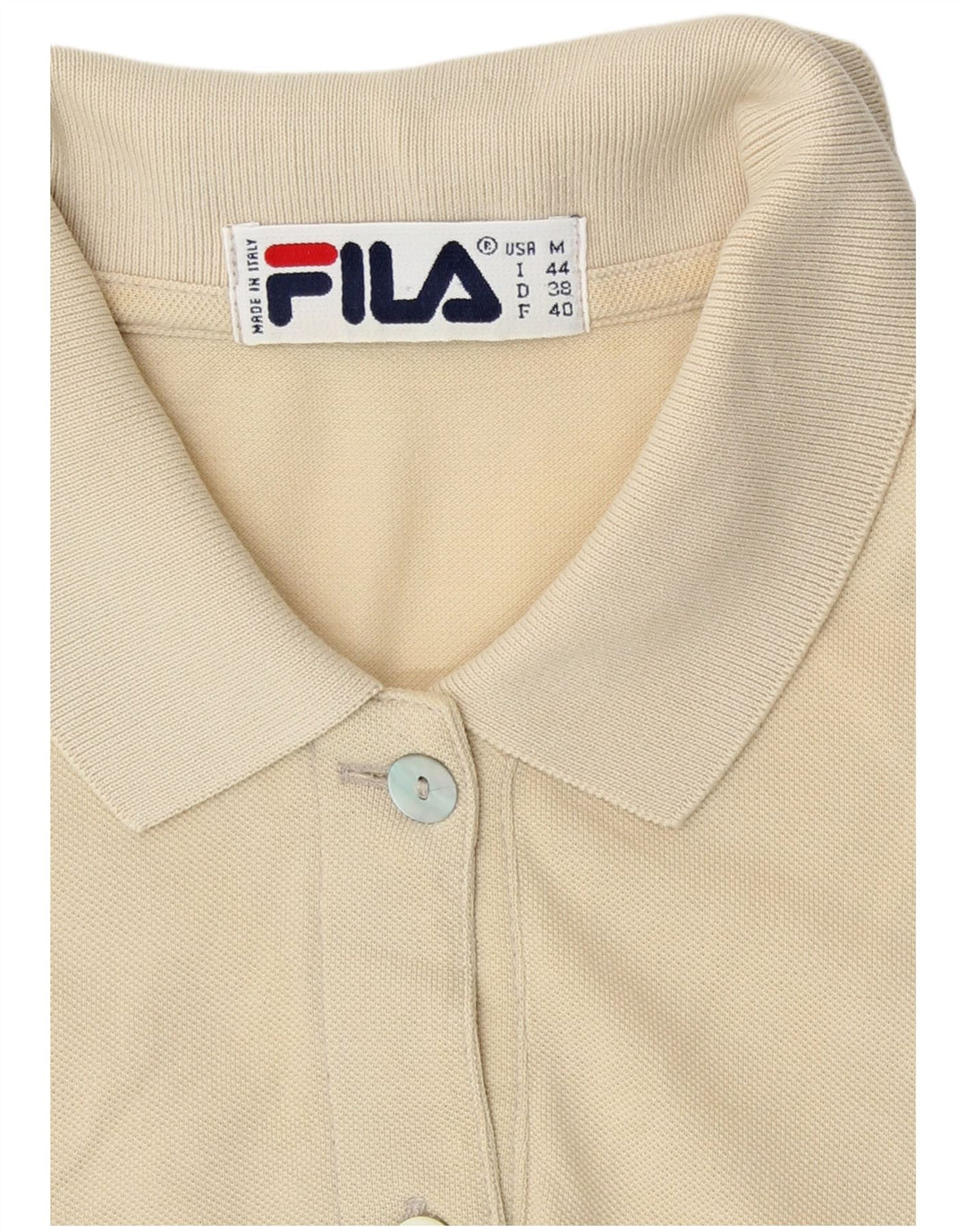 Vestido polo feminino Fila sem mangas IT 44 algodão bege médio