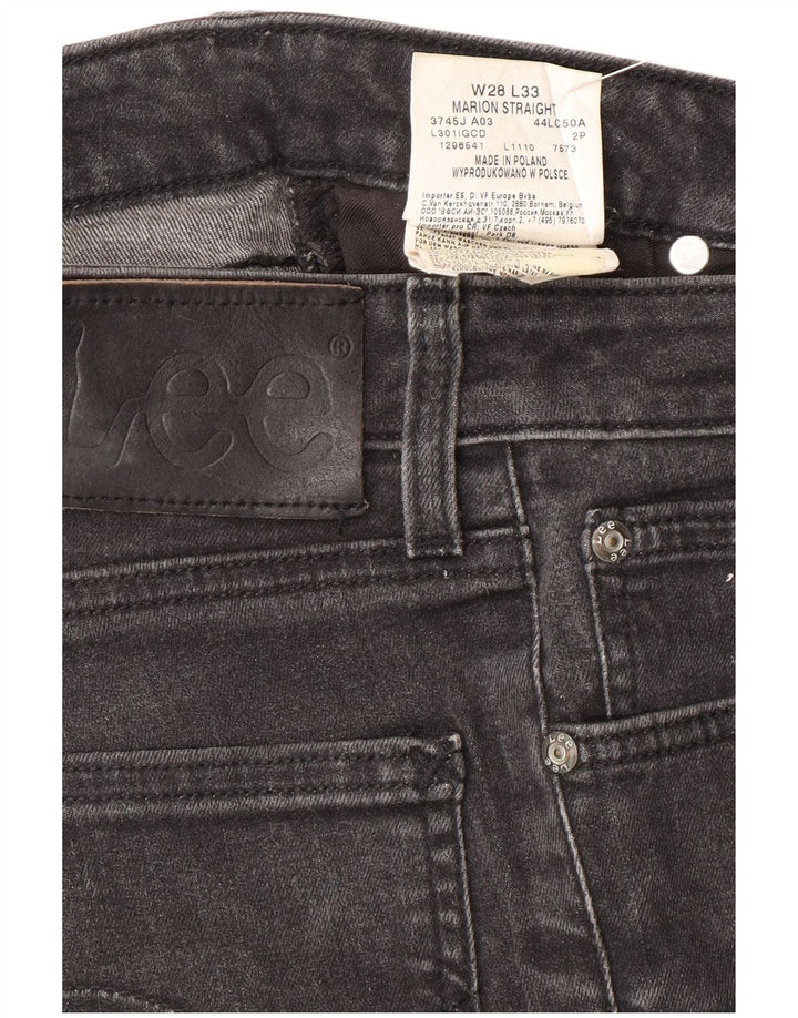 Lee Womens Marion Straight Jeans W28 L33 Cinza Algodão