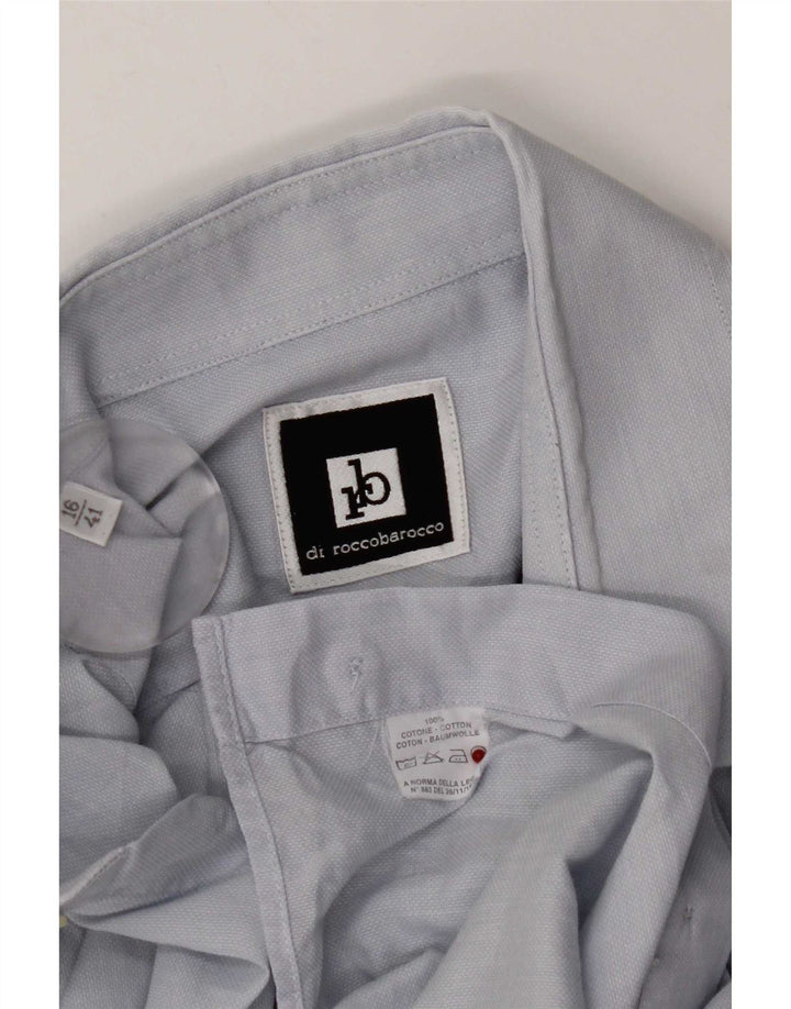 Camisa masculina Roccobarocco tamanho 41 16 grande algodão azul