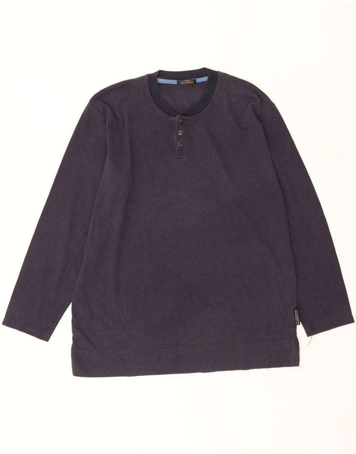 Suéter masculino Marks & Spencer de algodão azul marinho médio