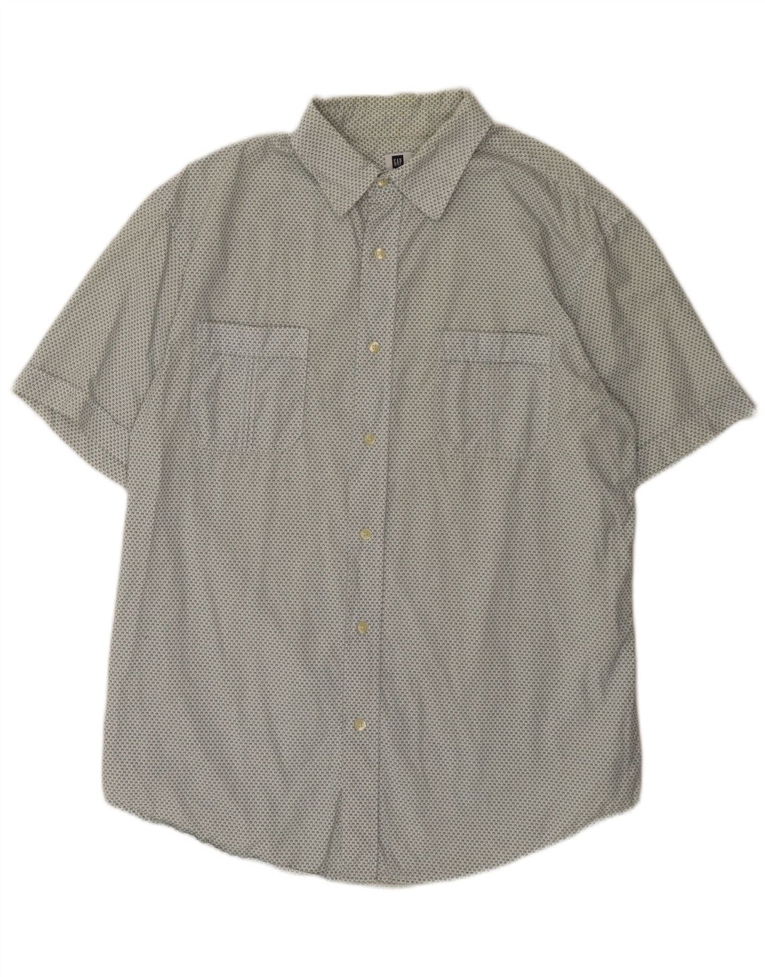 Camisa masculina de manga curta Gap grande algodão manchado branco