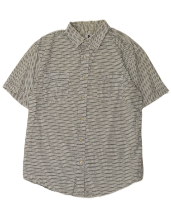 Camisa masculina de manga curta Gap grande algodão manchado branco