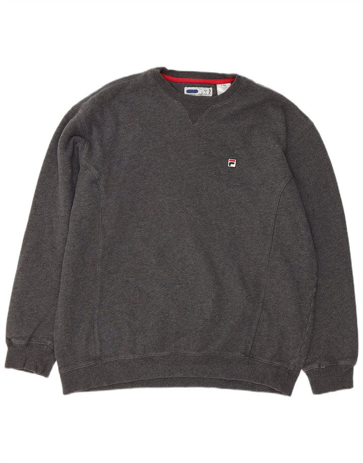 FILA Moletom Masculino Jumper Grande Algodão Cinza