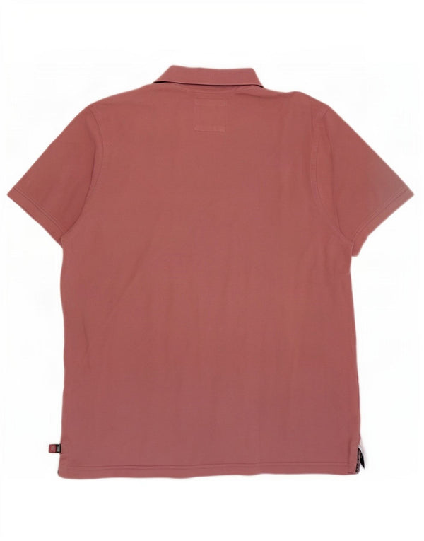 Camisa polo masculina XL de algodão rosa da Crew Clothing