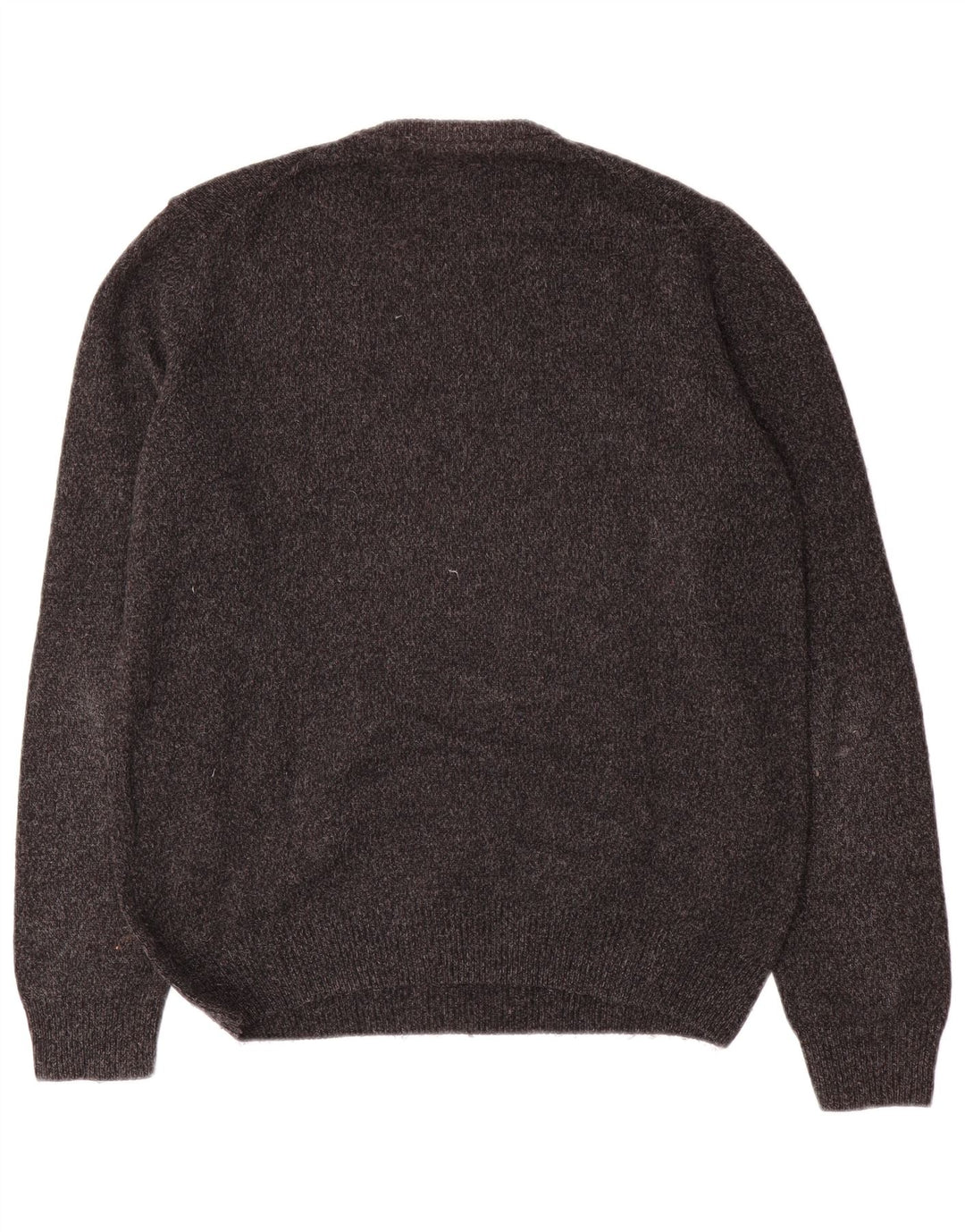 Suéter masculino Trussardi com gola redonda, lã manchada cinza grande