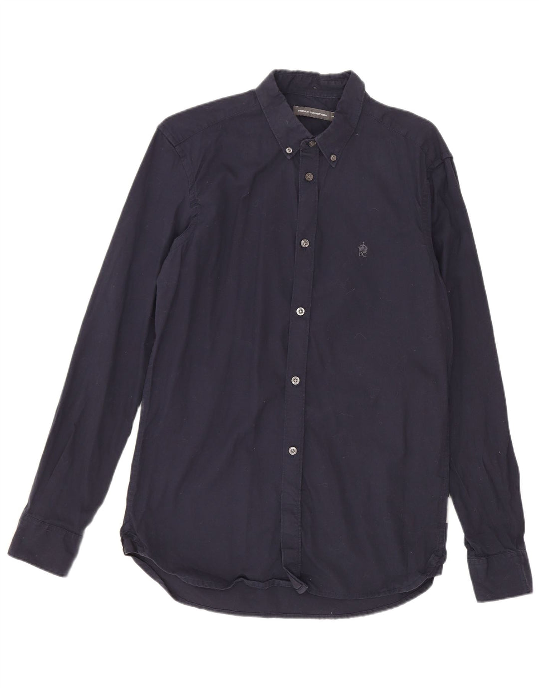 Camisa masculina French Connection algodão azul marinho médio