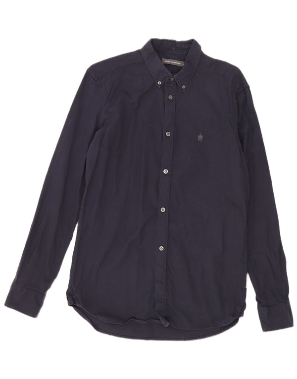 Camisa masculina French Connection algodão azul marinho médio