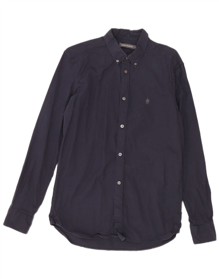 Camisa masculina French Connection algodão azul marinho médio