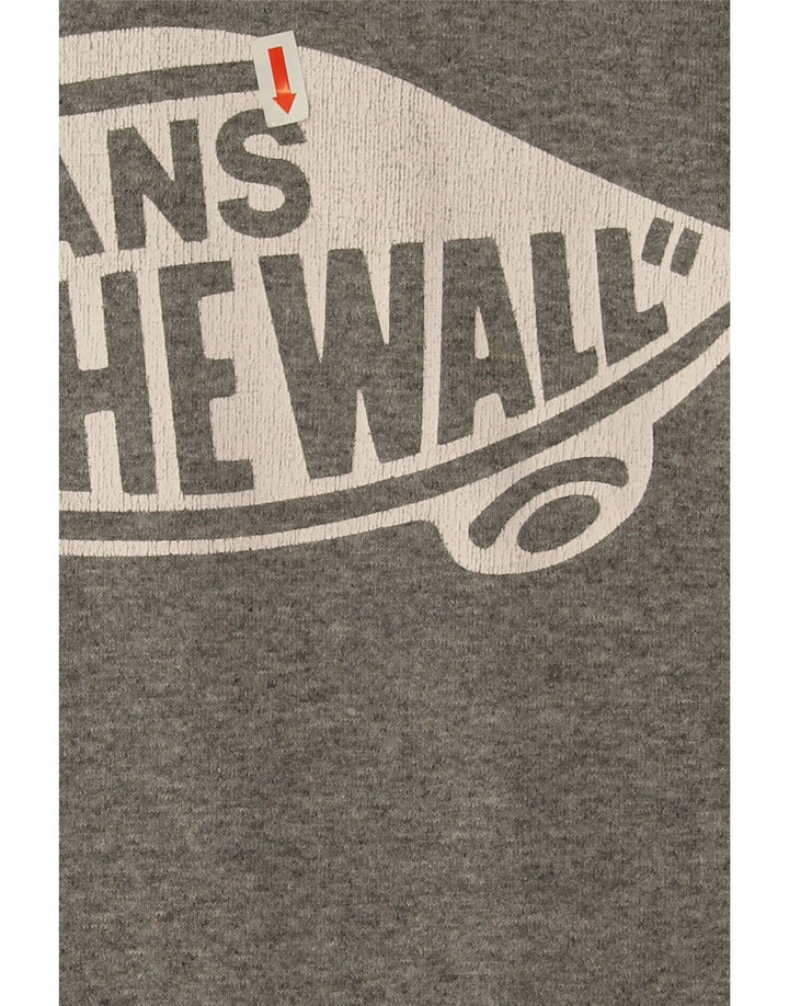 Vans masculino gráfico moletom com capuz pequeno algodão cinza