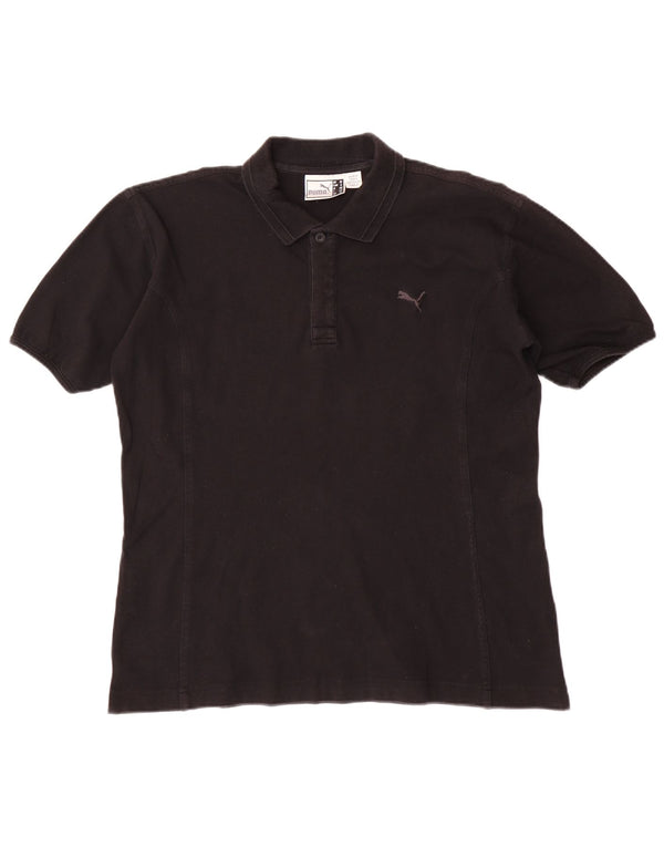 Camisa polo feminina Puma UK 16 grande algodão preto