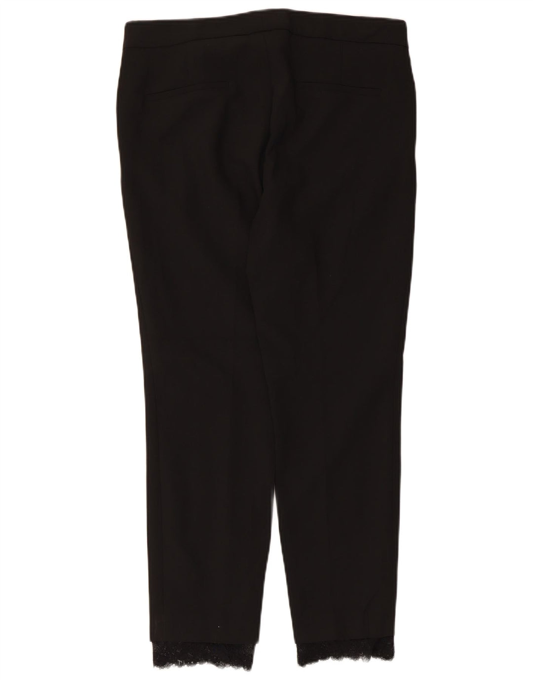 Calça feminina Zara Slim Suit médio W28 L26 poliéster preto