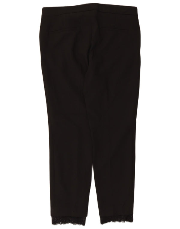Calça feminina Zara Slim Suit médio W28 L26 poliéster preto