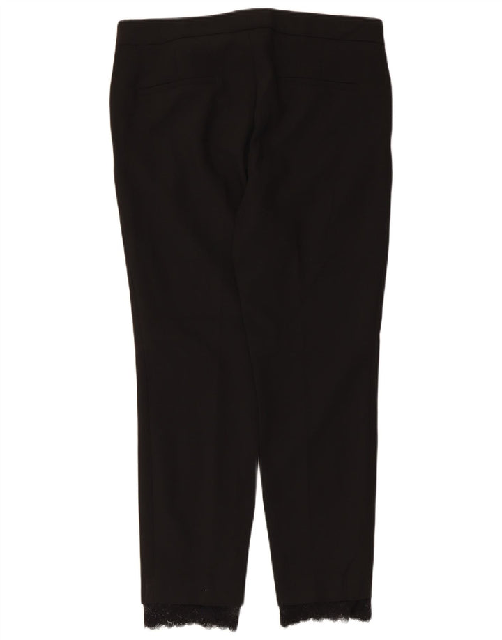Calça feminina Zara Slim Suit médio W28 L26 poliéster preto
