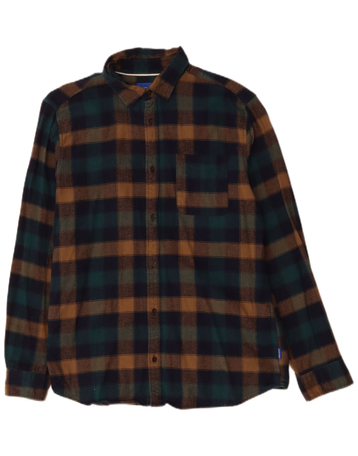Camisa masculina de flanela JACK & JONES grande algodão guingão multicolorido
