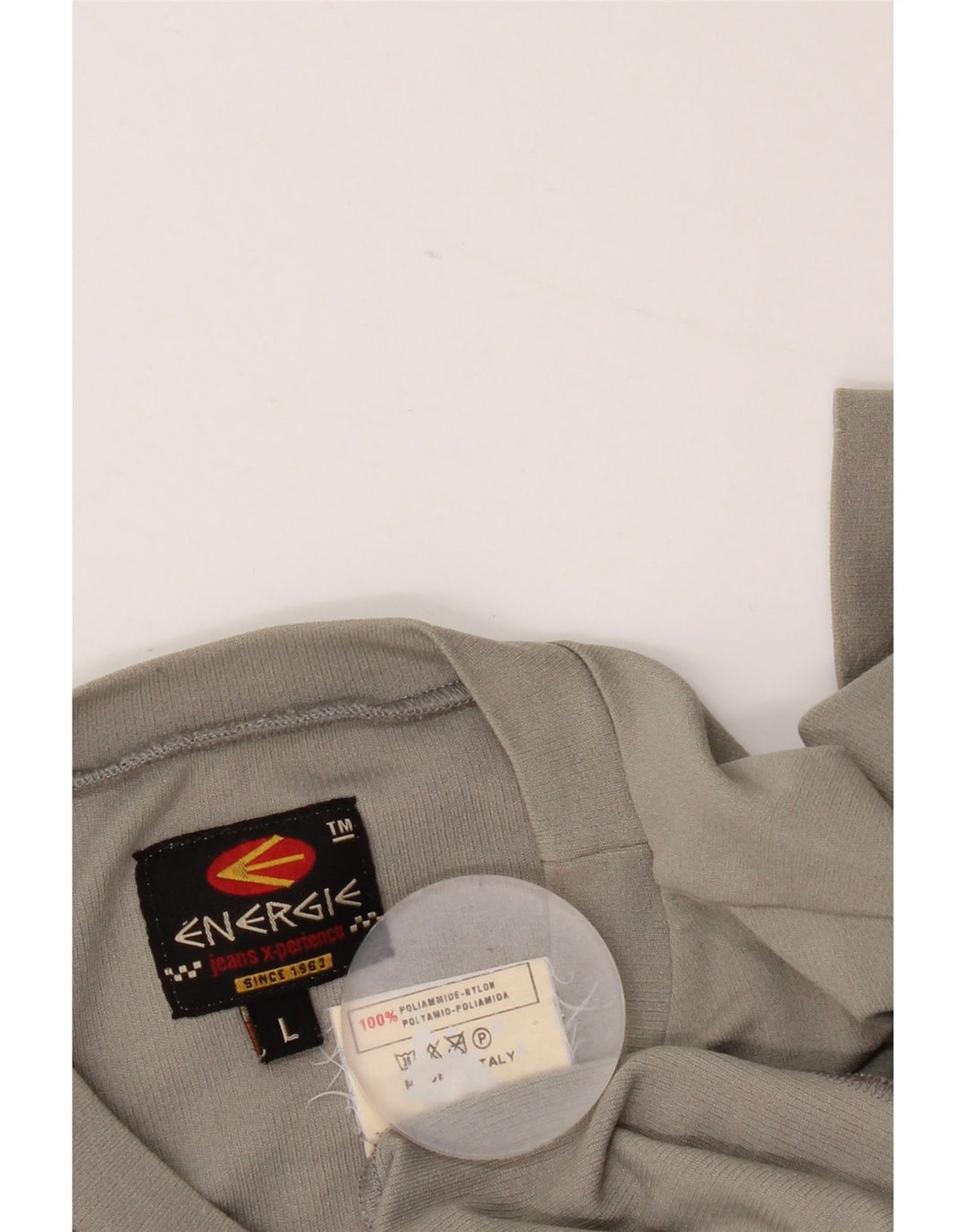 Energie Top feminino de manga comprida UK 14 grande cinza nylon