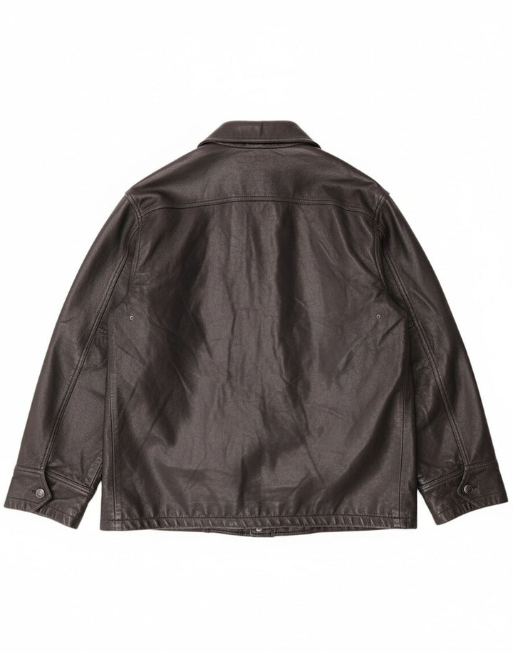 Jaqueta masculina de couro com capuz CONBIPEL IT 46 pequena couro preto