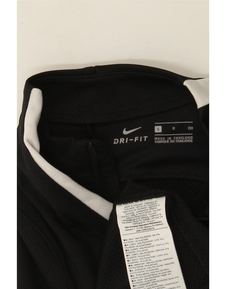 NIKE Masculino Dri Fit Zip Neck Pullover Treino Top Pequeno Preto Colourblock