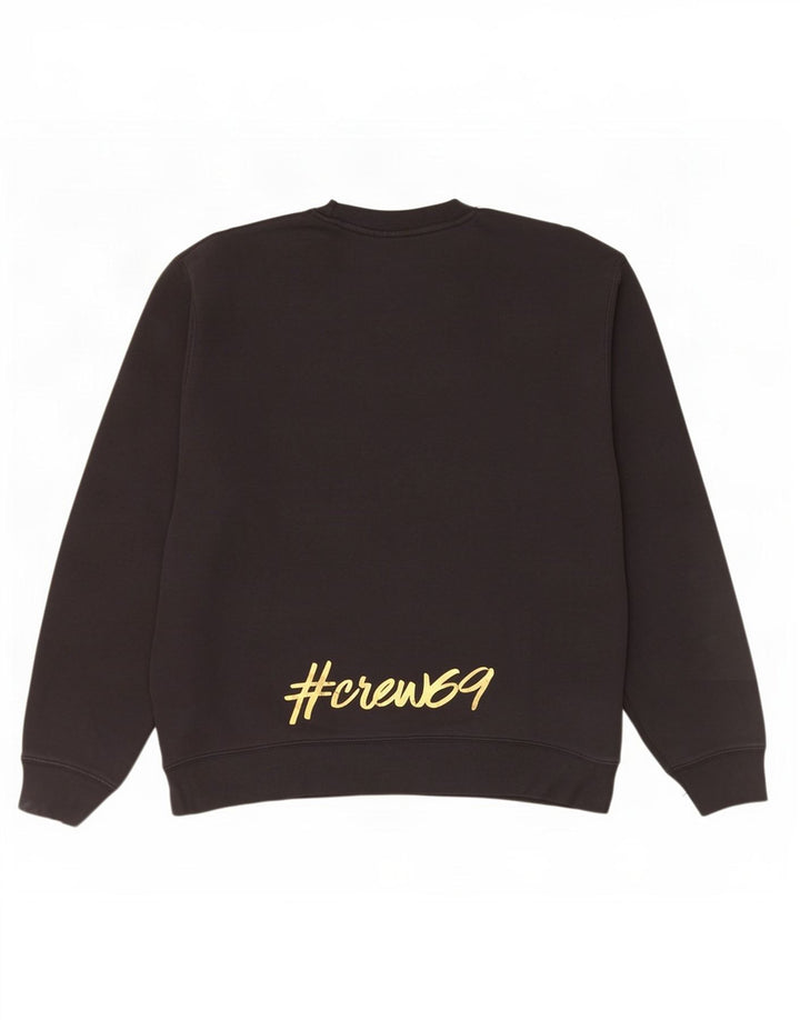 Russell Athletic Mens moletom gráfico jumper médio algodão preto