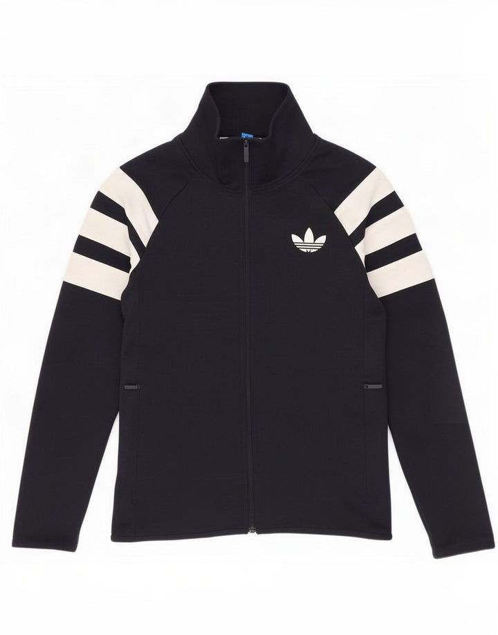 Adidas Mens Treino Top Jacket Pequeno Azul Marinho Colorblock Poliéster