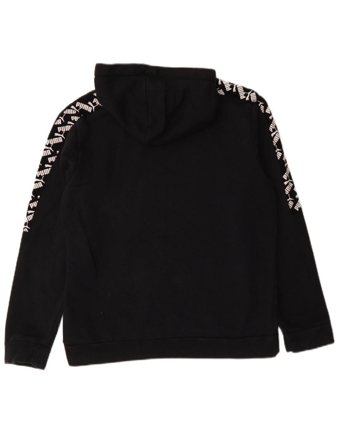 Puma masculino gráfico moletom com capuz médio algodão preto