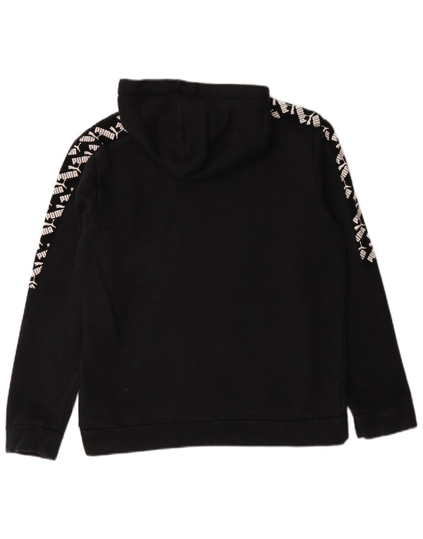 Puma masculino gráfico moletom com capuz médio algodão preto