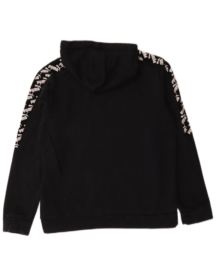 Puma masculino gráfico moletom com capuz médio algodão preto