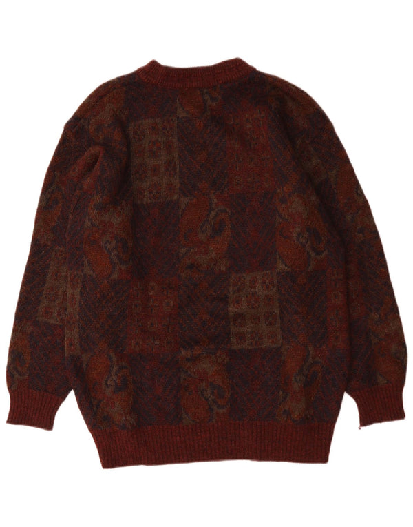 Suéter masculino Marks & Spencer St. Michael com gola redonda, médio Borgonha