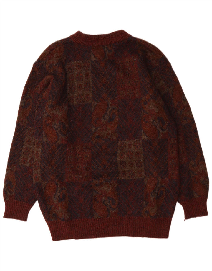 Suéter masculino Marks & Spencer St. Michael com gola redonda, médio Borgonha
