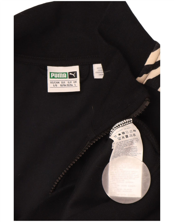 PUMA Mens Clyde Tracksuit Top Jaqueta Grande Preto Animal Print Poliéster