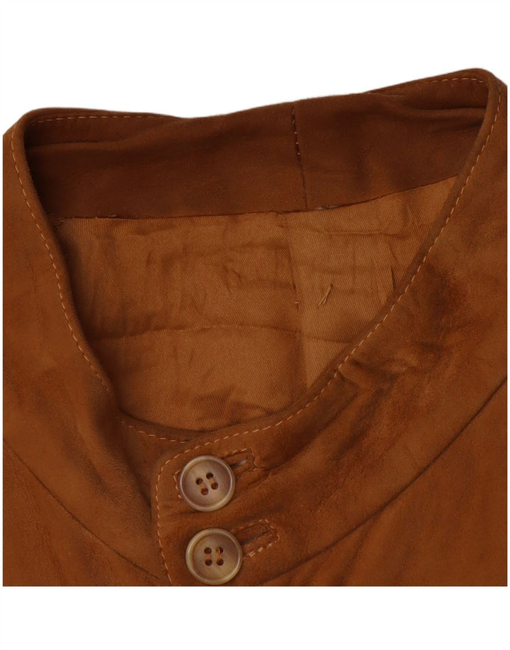 Jaqueta bomber masculina vintage de camurça UK 38 marrom médio