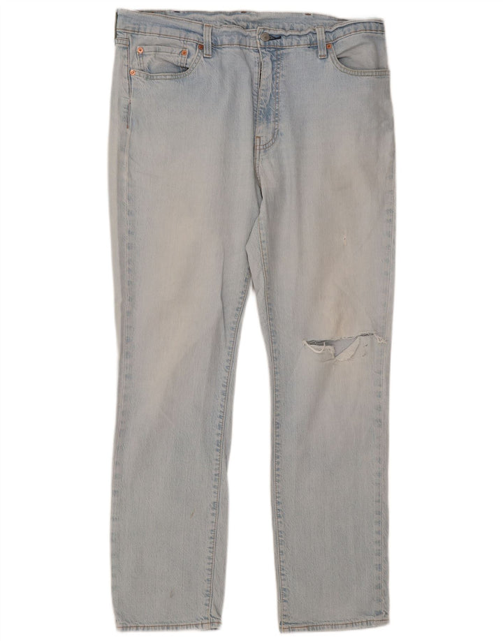 Levi's Masculino 511 Distressed Slim Jeans W38 L32 Azul Algodão