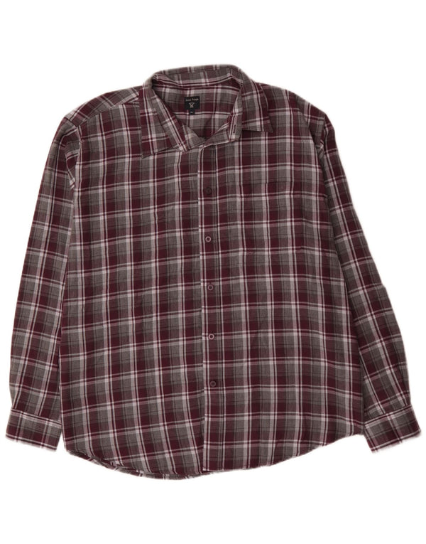 Camisa masculina de flanela JAMES PRINGLE XL Borgonha xadrez algodão