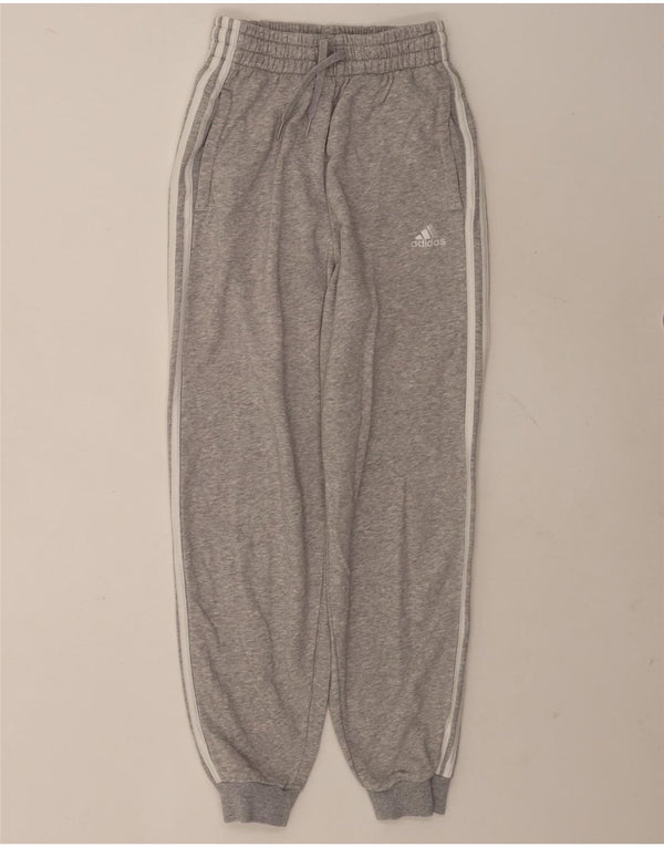 Calças de treino femininas Adidas Joggers UK 4/6 XS cinza algodão