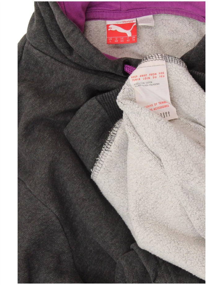 Jumper com capuz gráfico feminino PUMA UK 14 grande algodão cinza