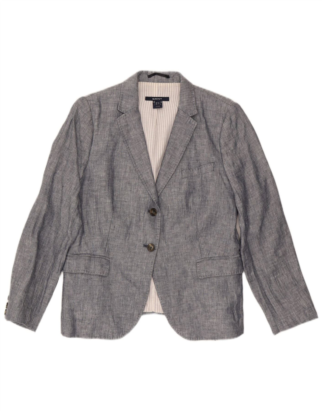 Jaqueta blazer feminina Gant com 2 botões Reino Unido 16 grande linho cinza