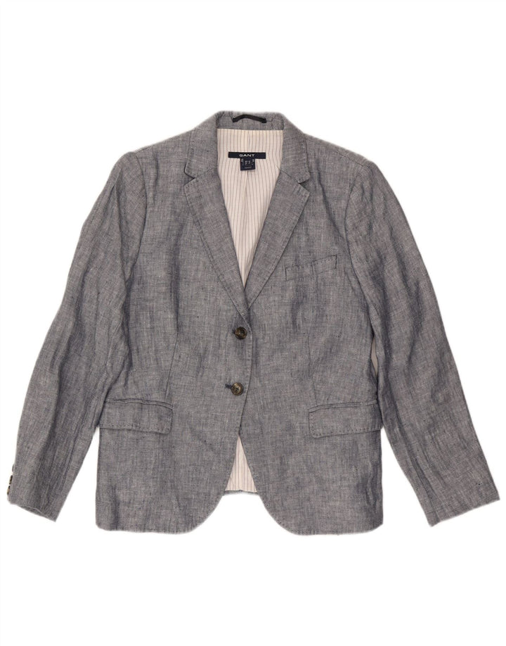 Jaqueta blazer feminina Gant com 2 botões Reino Unido 16 grande linho cinza