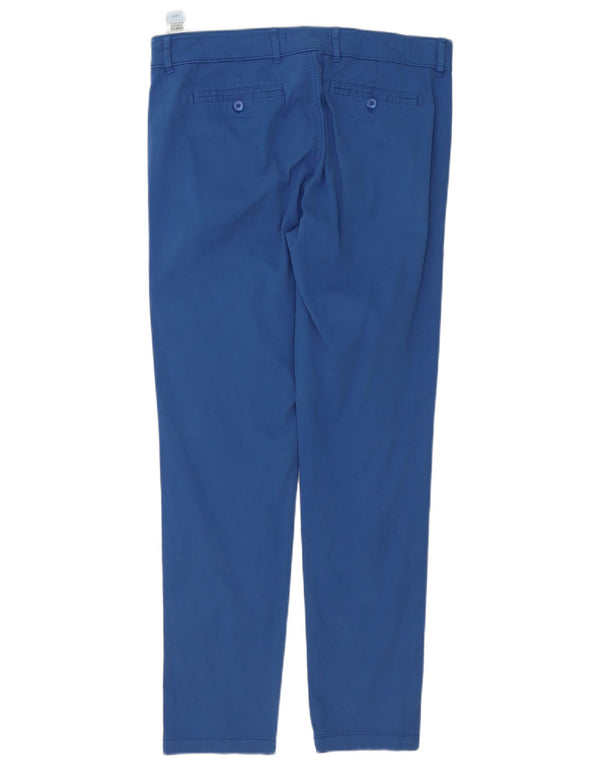 Calça Chino Feminina Marks & Spencer Slim UK 12 Médio W32 L30 Algodão Azul