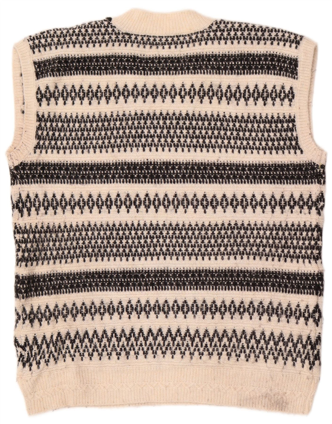 Regata feminina Marks & Spencer com colete Reino Unido 14 Médio Off White Fair Isle