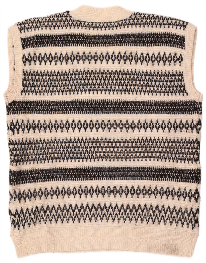 Regata feminina Marks & Spencer com colete Reino Unido 14 Médio Off White Fair Isle