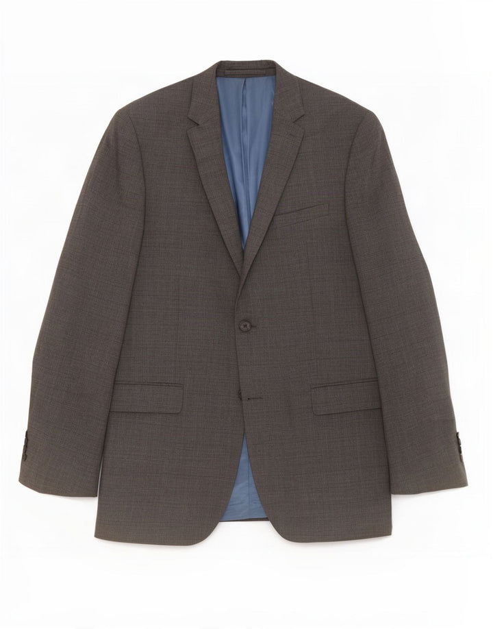 Jaqueta blazer masculina de 2 botões Marks & Spencer Reino Unido 40 lã cinza médio
