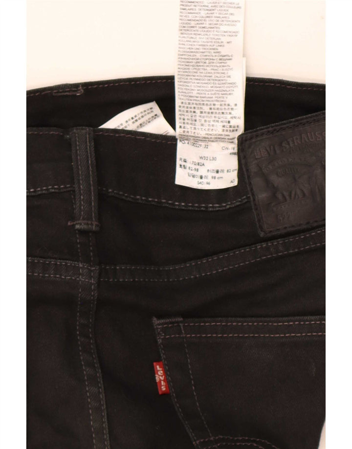 Calça jeans masculina Levi's 522 Slim Tapered W32 L30 algodão preto