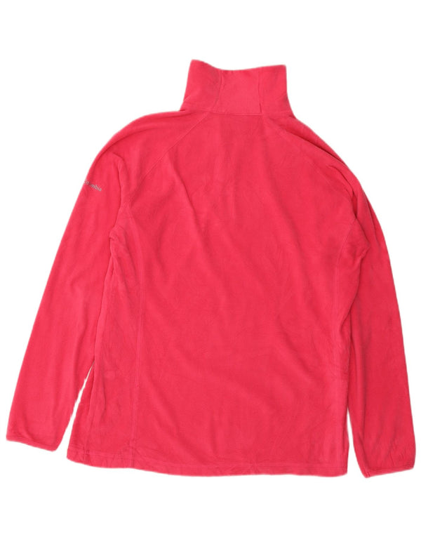 Suéter de lã Columbia feminino com zíper e gola UK 18 XL rosa poliéster