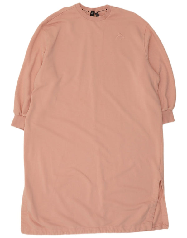Adidas feminino oversized moletom jumper vestido reino unido 24/26 2xl algodão rosa