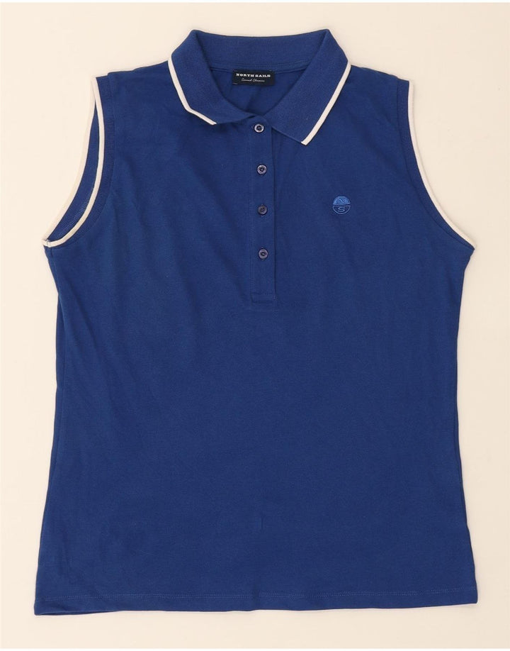 NORTH SAILS Womens Sleeveless Polo Shirt UK 6 XS Blue Cotton Vintage North Sails and Second-Hand North Sails from Messina Hembry 